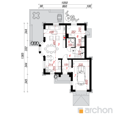  Maja põld-võõrkapsastes 1. korruse plaan