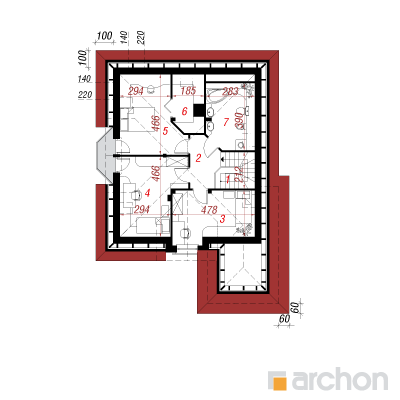  Maja põld-võõrkapsastes 2. korruse plaan