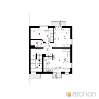  Maja saago-palmlehikutes 2(P) 2. korruse plaan