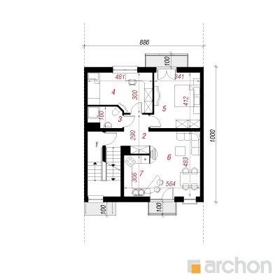  Maja saago-palmlehikutes (P) 2. korruse plaan