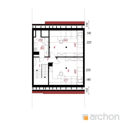  Maja saago-palmlehikutes (P) 3. korruse plaan