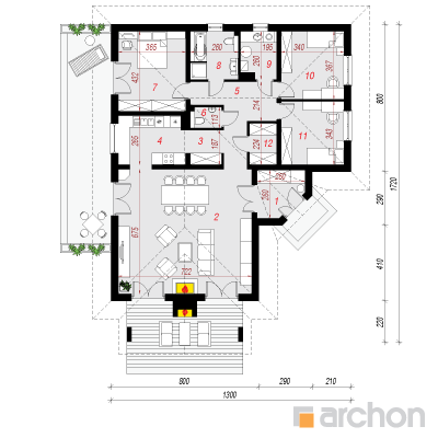  Maja aed-piimjuurtes 1. korruse plaan