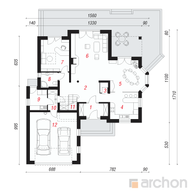  Maja sekvoiades 1. korruse plaan