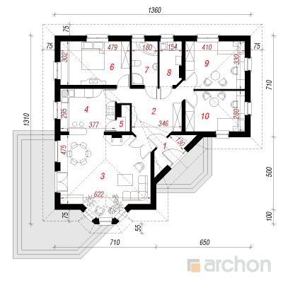  Maja südamerohus 1. korruse plaan