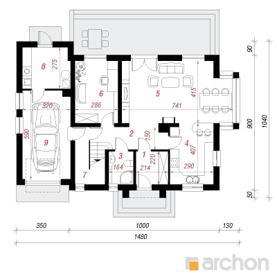 Maja seesamites 1. korruse plaan