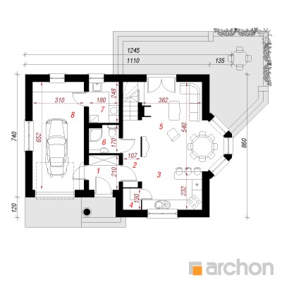  Maja kaljukünkal 1. korruse plaan
