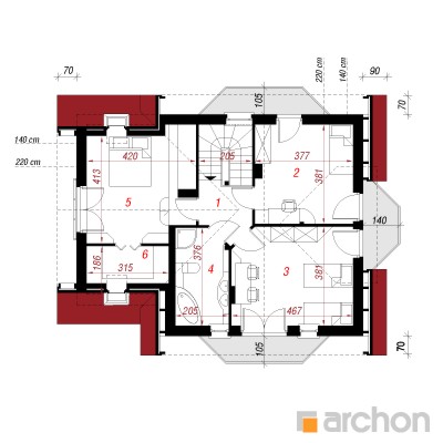  Maja kaljukünkal 2. korruse plaan