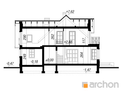 Maja kaljukünkal lõige