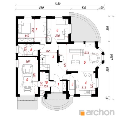  Maja lumehelvestes 1. korruse plaan