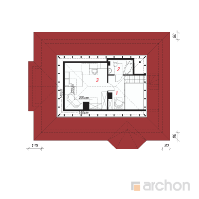  Maja veevoolu juures 2. korruse plaan