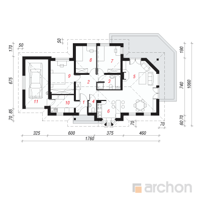  Maja jänesekäppades 1. korruse plaan