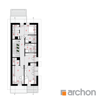  Maja harilikes trompetipuudes 2. korruse plaan