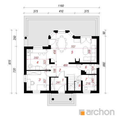  Maja kermesmarjades 1. korruse plaan