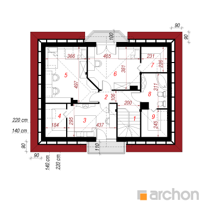  Maja kermesmarjades 2. korruse plaan
