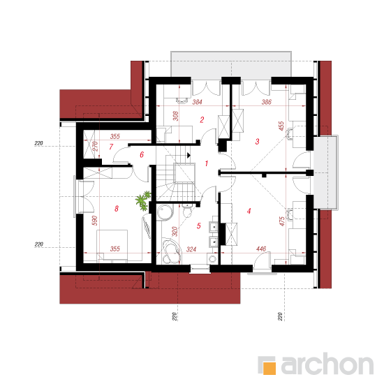  Maja tamariskides 2(N) 2. korruse plaan