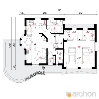  Maja tamariskides 3 (G2) 1. korruse plaan