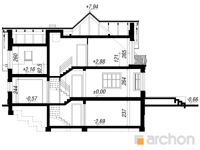 Maja tamariskides 3 (P) lõige