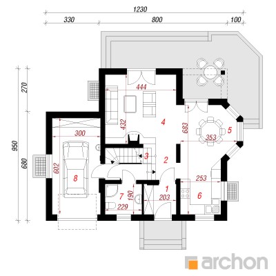  Maja tamariskides (P) 1. korruse plaan