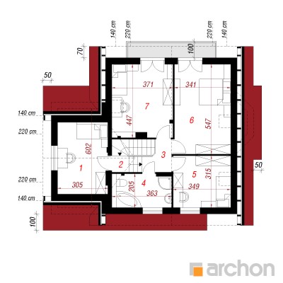  Maja tamariskides (P) 2. korruse plaan