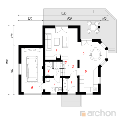  Maja tamariskides 1. korruse plaan
