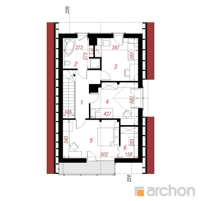  Maja kalmustes (N) 2. korruse plaan