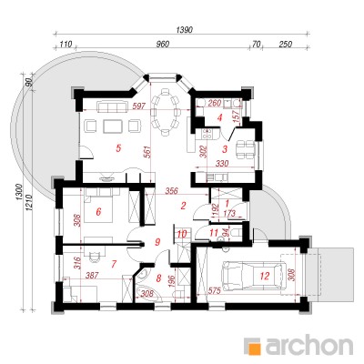  Maja astilbedes 1. korruse plaan