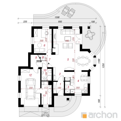  Maja elupuudes 1. korruse plaan