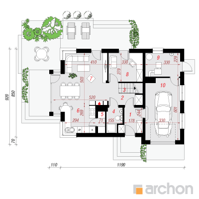  Maja tulbipuude all 1. korruse plaan