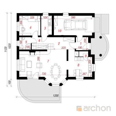  Maja tüümianides 1. korruse plaan