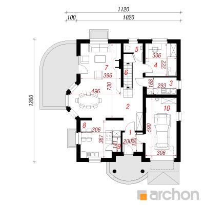  Maja tüümianides (P) 1. korruse plaan