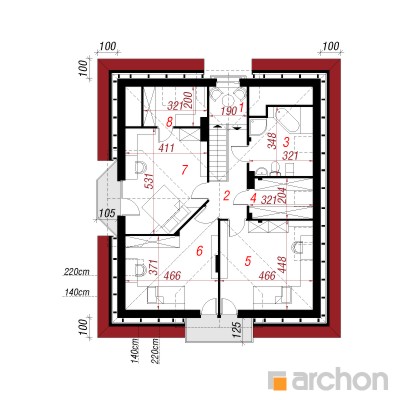  Maja tüümianides (P) 2. korruse plaan