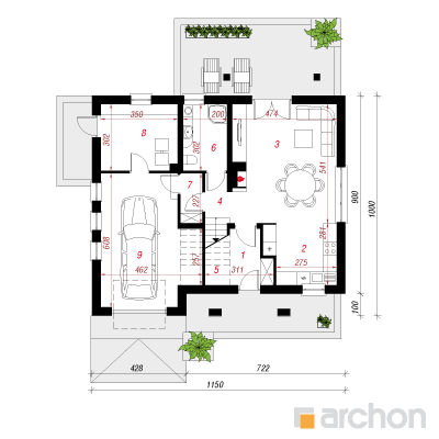  Maja timutites 1. korruse plaan