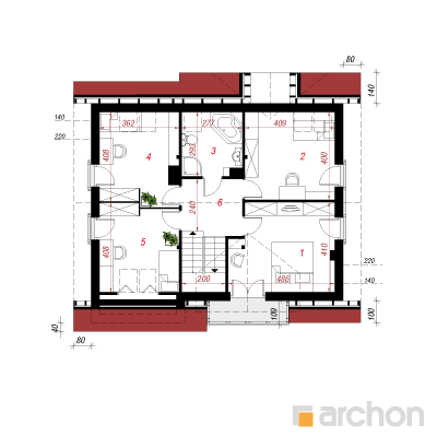  Maja timutites 2. korruse plaan