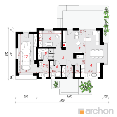  Maja raudürtides (N) 1. korruse plaan