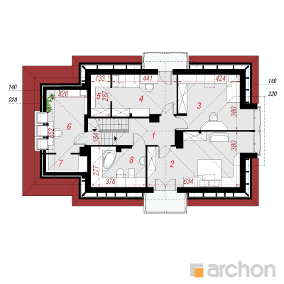  Maja raudürtides (N) 2. korruse plaan