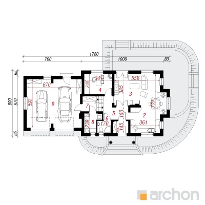  Maja raudürtides (G2) 1. korruse plaan