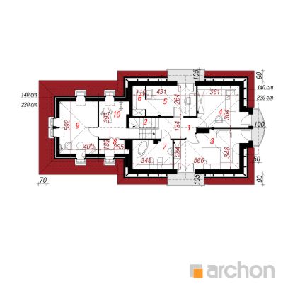  Maja raudürtides (G2P) 2. korruse plaan