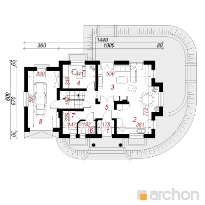  Maja raudürtides (P) 1. korruse plaan