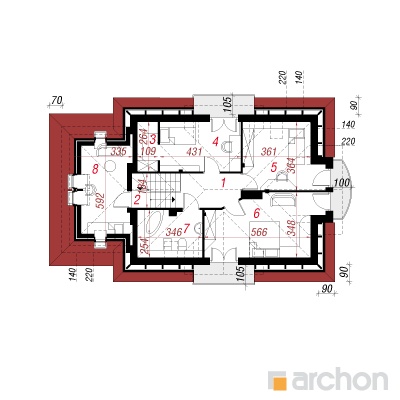  Maja raudürtides (P) 2. korruse plaan