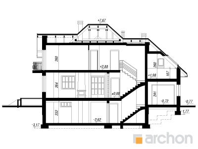 Maja raudürtides (P) lõige