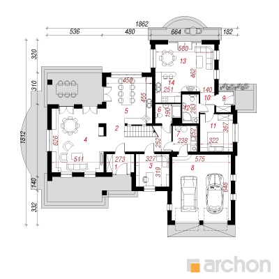  Villa Weronika 2 1. korruse plaan