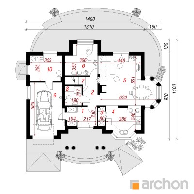  Maja kuslapuudes 1. korruse plaan