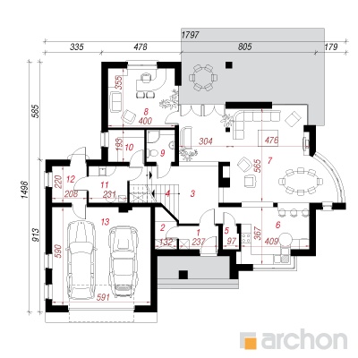  Villa Wiktoria 1. korruse plaan