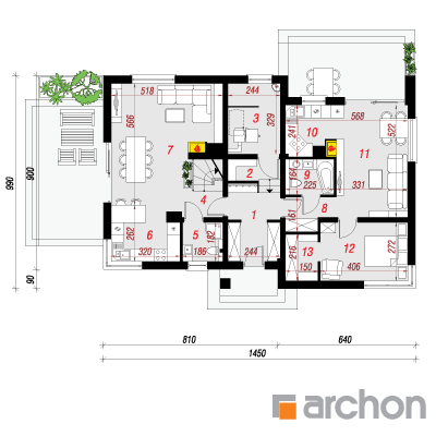  Maja lehtertappudes 1. korruse plaan