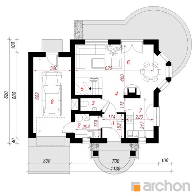 Maja viinapuudes (G) 1. korruse plaan