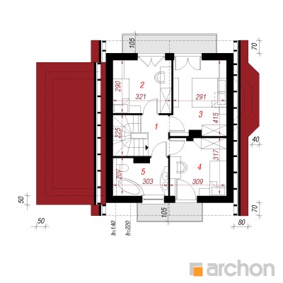  Maja viinapuudes (G) 2. korruse plaan