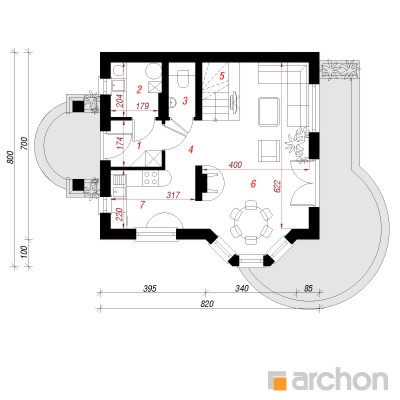  Maja viinapuudes 1. korruse plaan