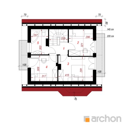  Maja viinapuudes 2. korruse plaan