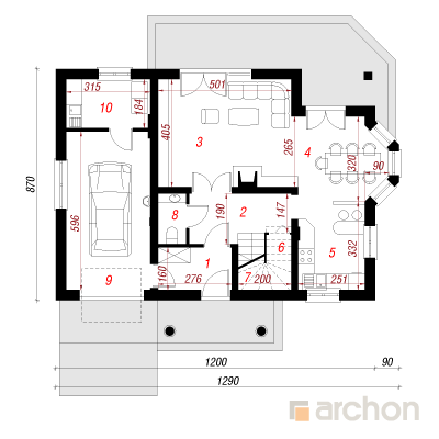  Maja viinamarjaistanduses 3 1. korruse plaan