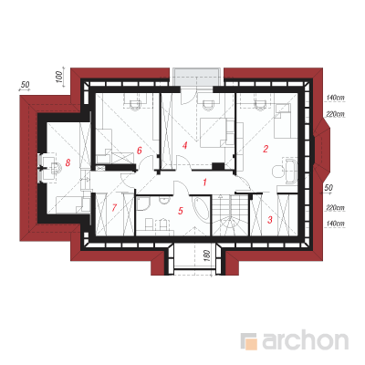  Maja viinamarjaistanduses 2. korruse plaan